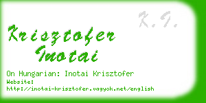 krisztofer inotai business card